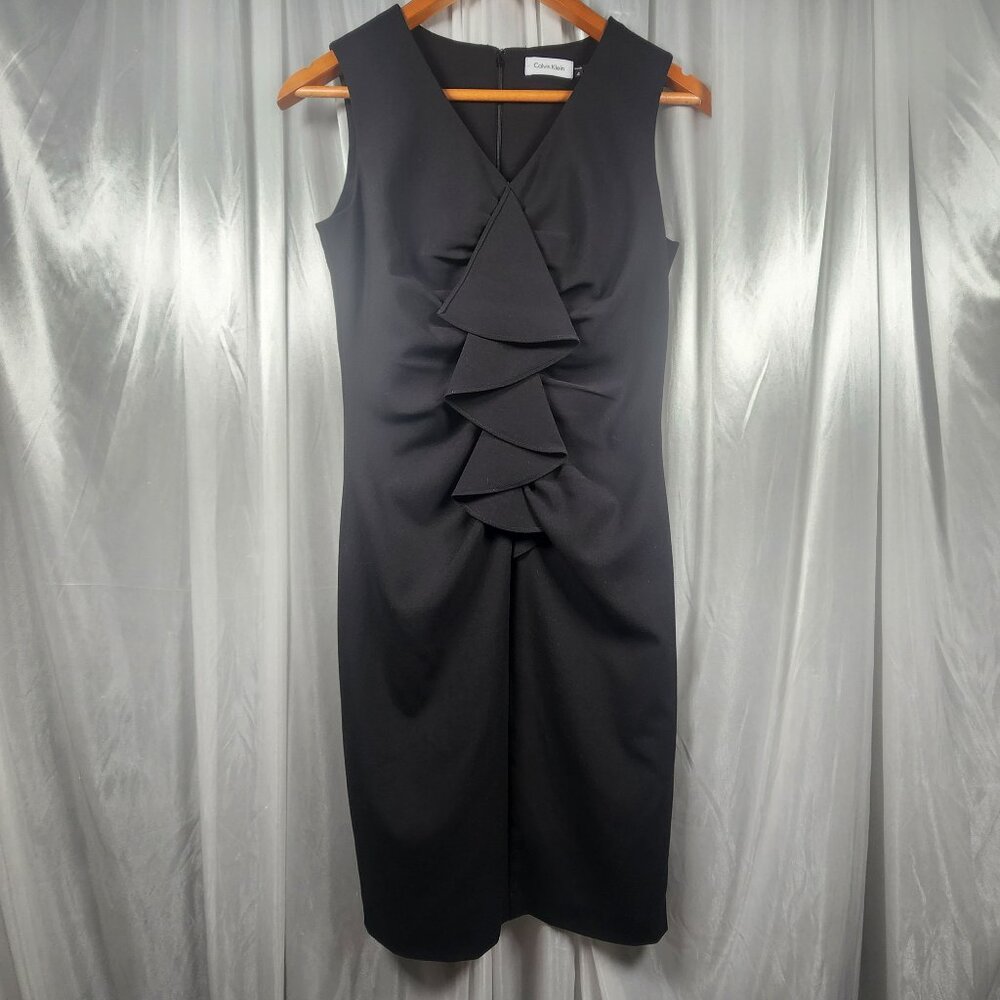 Calvin Klein Black Ruffle Dress